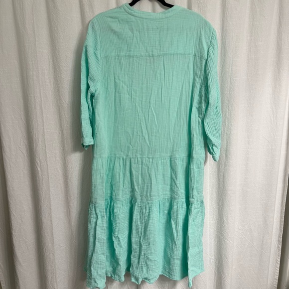Soft‎ Surroundings Dress Laguna Solid Cotton Gauze Dress 1X Modest - Picture 4 of 7